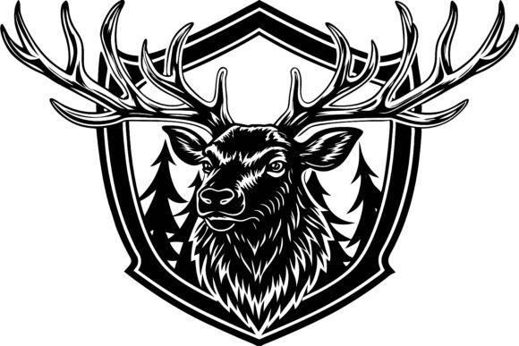 Black Silhouette Moose Logo Designs