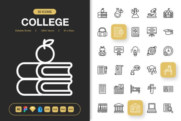 College Outline Icons: A Practical Assessment of a Minimalist Icon Set