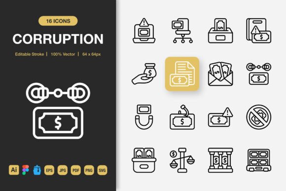 Corruption Outline Icons: A Practical Asset for Modern Projects