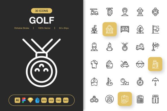 Elevate Your Golf Projects with Minimalist Icon Design