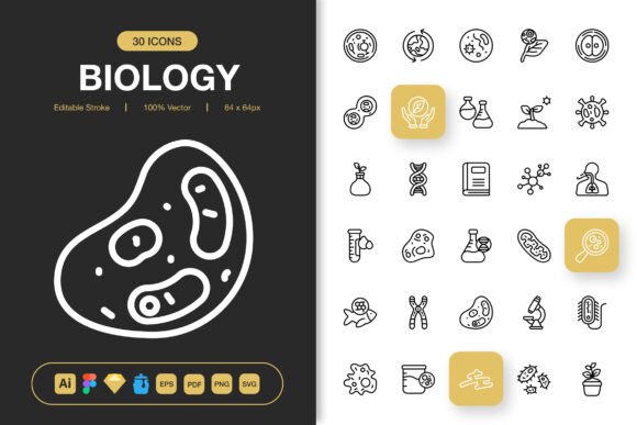 Elevate Your Visual Communication with a Biology Icons Set