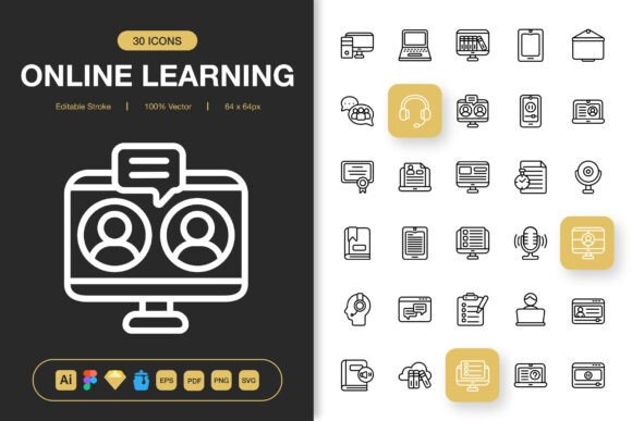 Online Learning Icons: A Modern Toolkit for Digital Communication