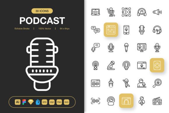 Podcast Icons Pack: A Comprehensive Asset Collection