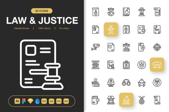 The Law and Justice Icons Pack: A Professional Asset for Modern Projects