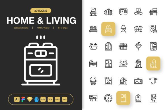Transforming Design Projects with Home and Living Icons