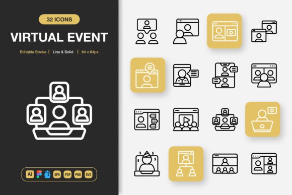 Virtual Event Icons: A Minimalist Icon System for Modern Projects